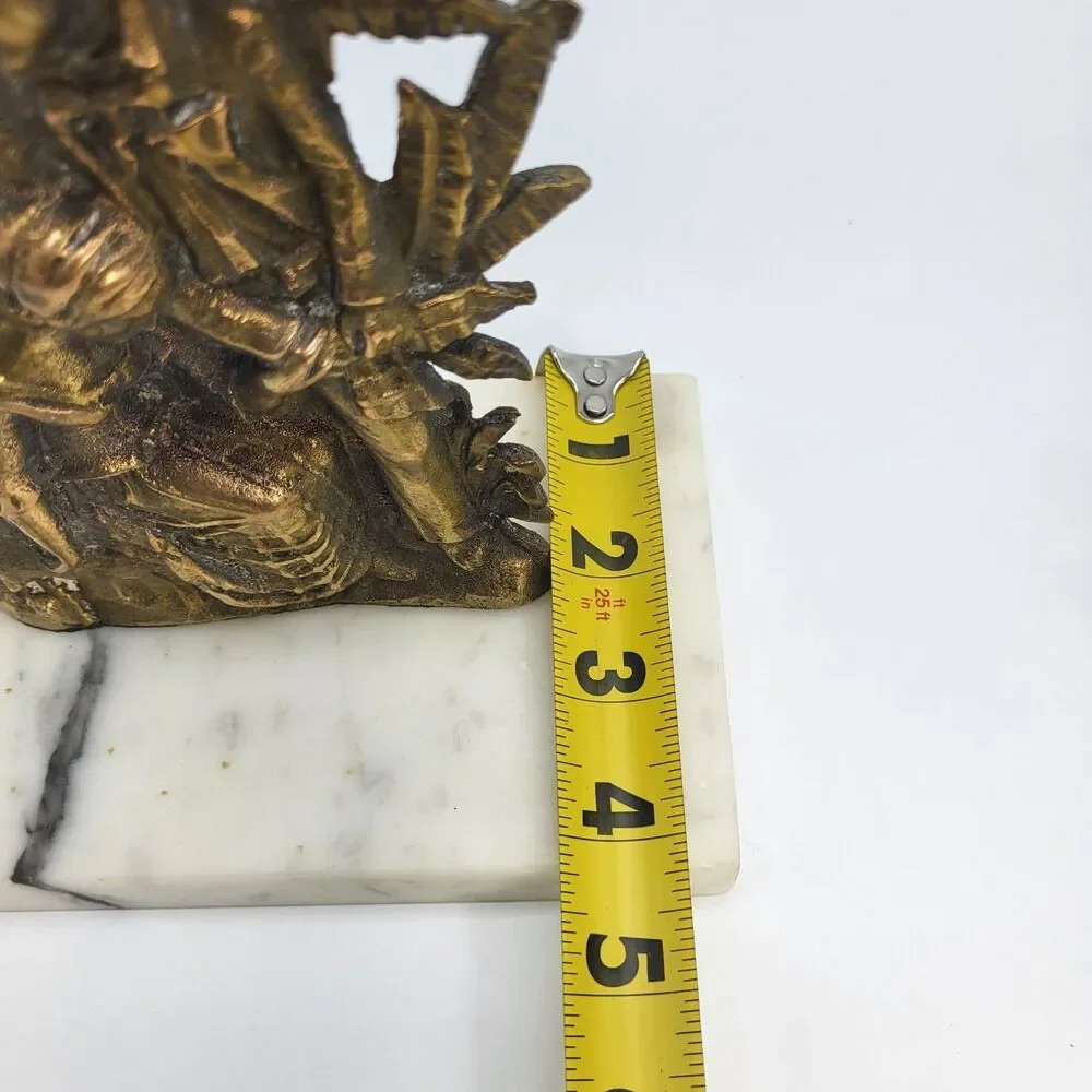 Antique Paul & Virginia Girandole Candlestick Marble Base Brass Tone 16.5